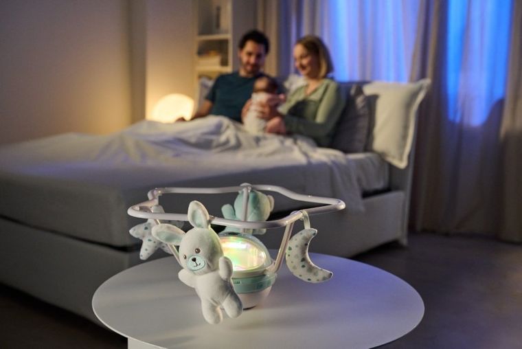 Chicco, First Dreams, Rainbow, Carusel pentru patut 3in1, albastru