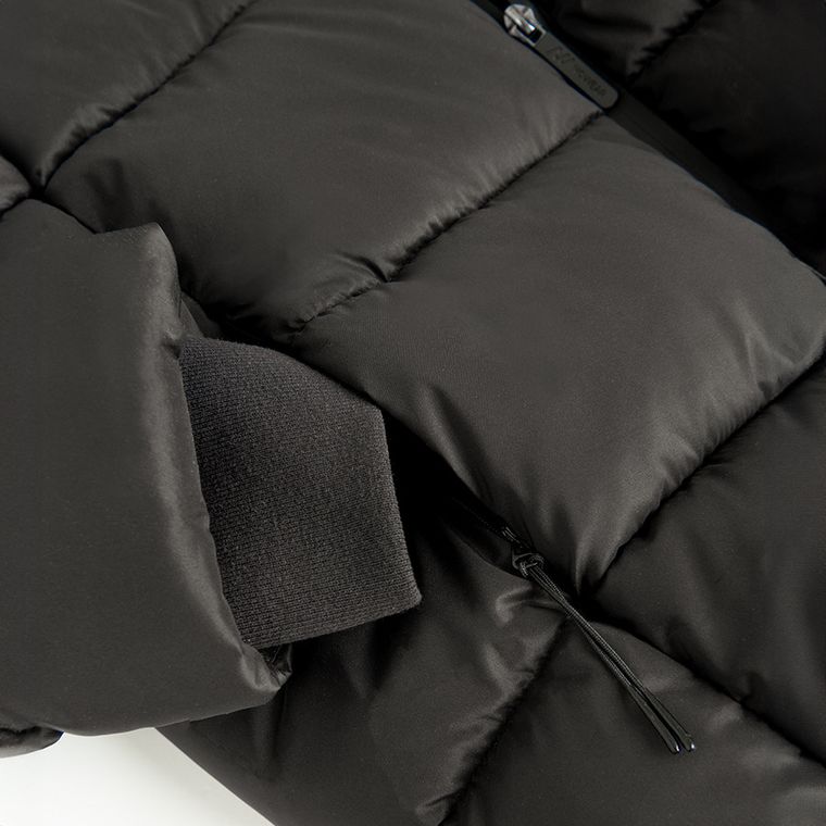 Geaca neagra calduroasa cu gluga NOWEAR