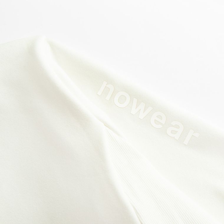 Hanorac oversize alb cu fermoar NOWEAR