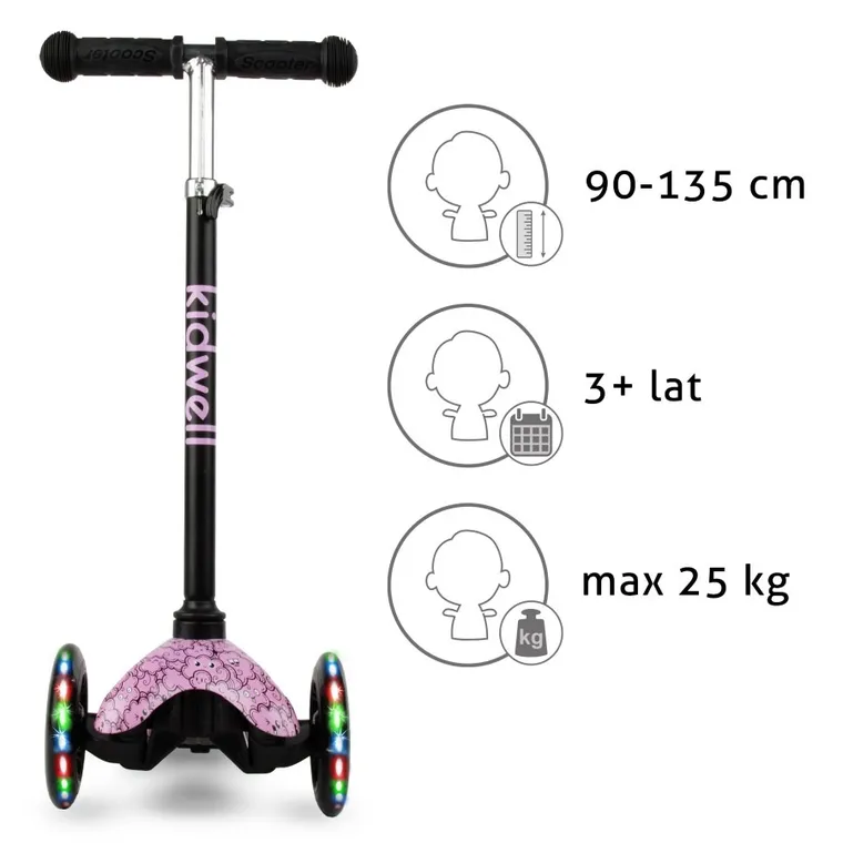 Kidwell, Uno, trotineta cu 3 roti, clouds