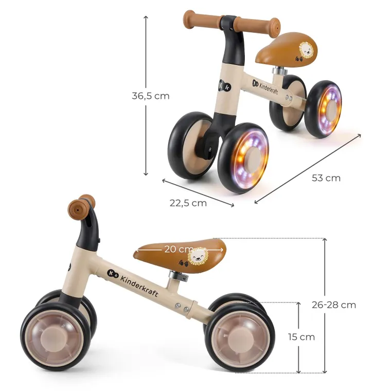 Kinderkraft, Cutie Flash, bicicleta fara pedale, beige