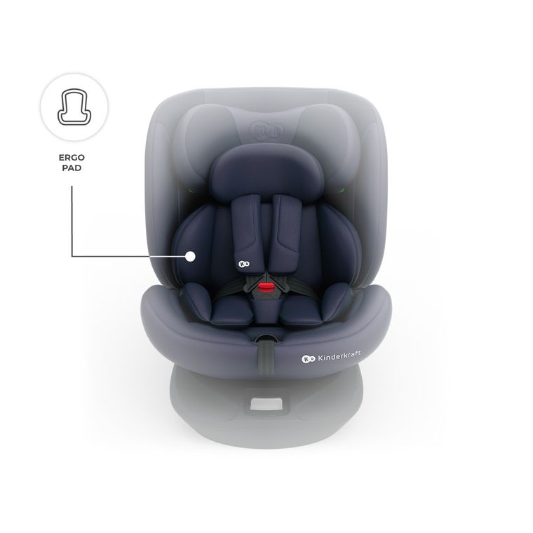 Kinderkraft, I-Grow 2 Plus, scaun auto, i-Size, bleumarin, 40-150 cm