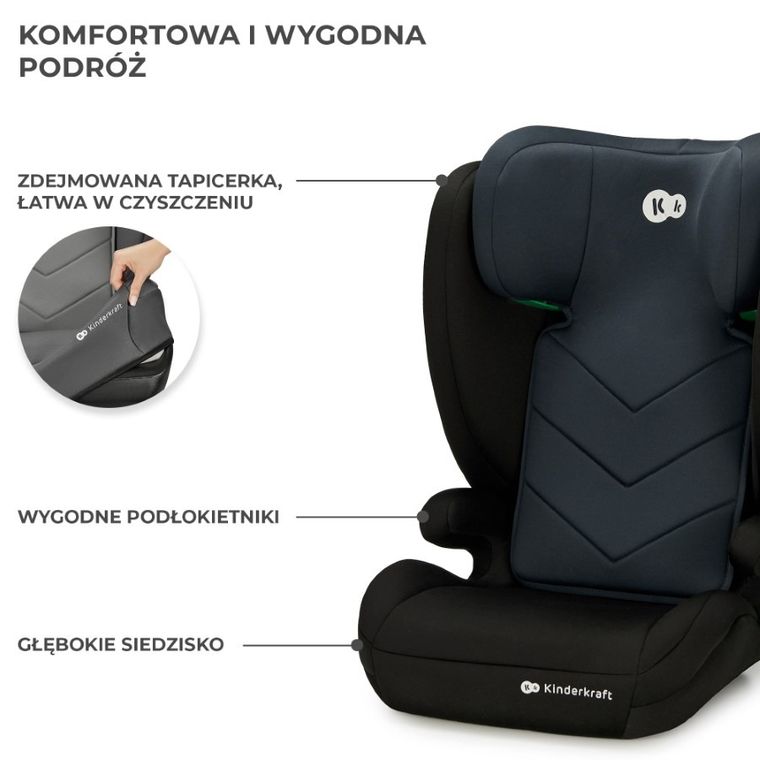 Kinderkraft, I-Spark, scaun auto, 100-150 cm, Black