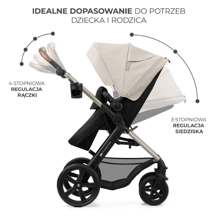 Kinderkraft, Moov 2, carucior multifunctional 3in1, Moonlight Grey