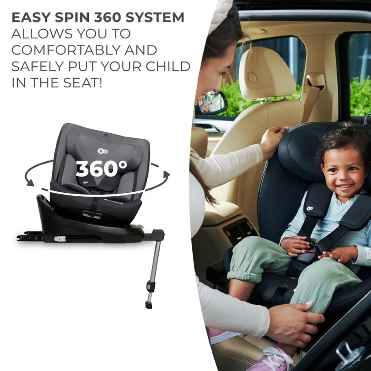 Kinderkraft, scaun auto 360, I-size, Grey, 40-150 cm