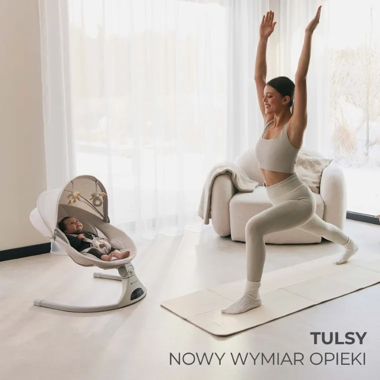 Kinderkraft, Tulsy, balansoarul-sezlong electric, beige