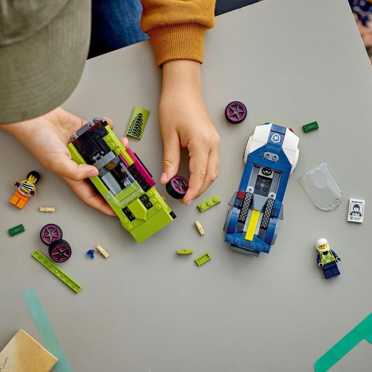 LEGO City, Urmarire cu masina de politie si masina puternica, 60415