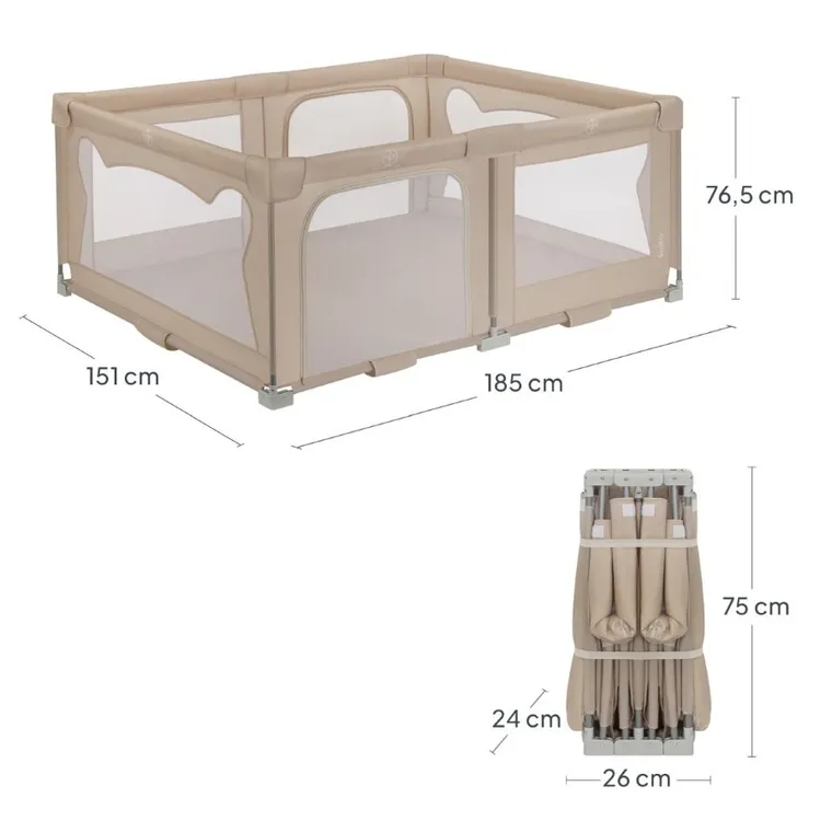 Lionelo, Florence, tarc de joaca pentru copii, Easy Fold, Beige Sand