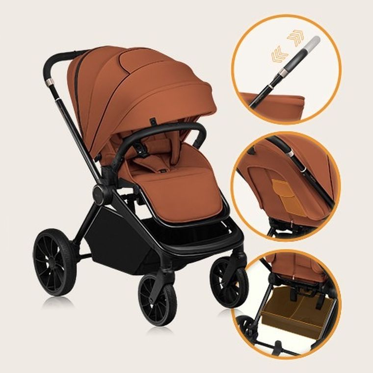Lionelo, Mika Plus, carucior multifunctional, Brown Rust