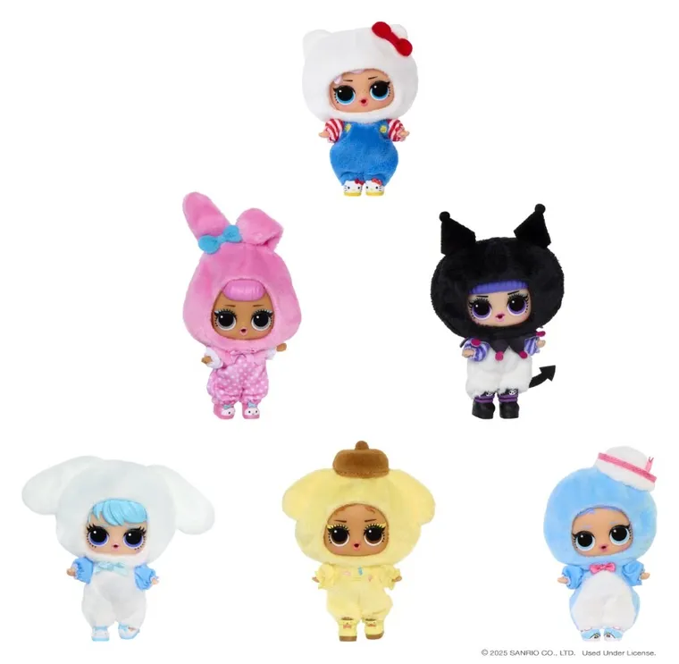 L.O.L. Surprise, Loves Hello Kitty, Reversible Plush, mini papusa intr-o cutie de plus, 1 buc.