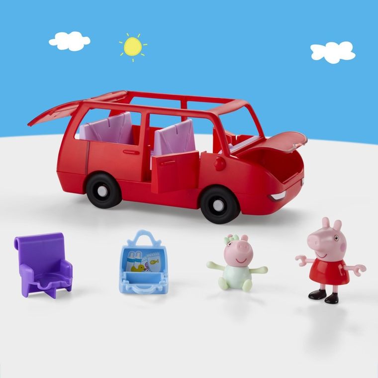 Peppa Pig, Peppa's Big Family Car, set de joaca cu figurine