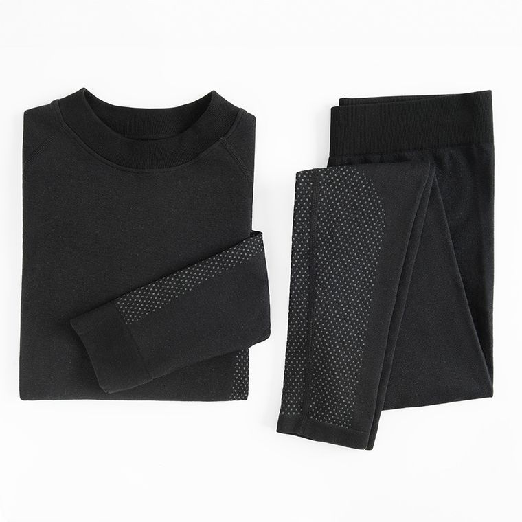 Tricou termoactiv negru cu adaos de lana NOWEAR