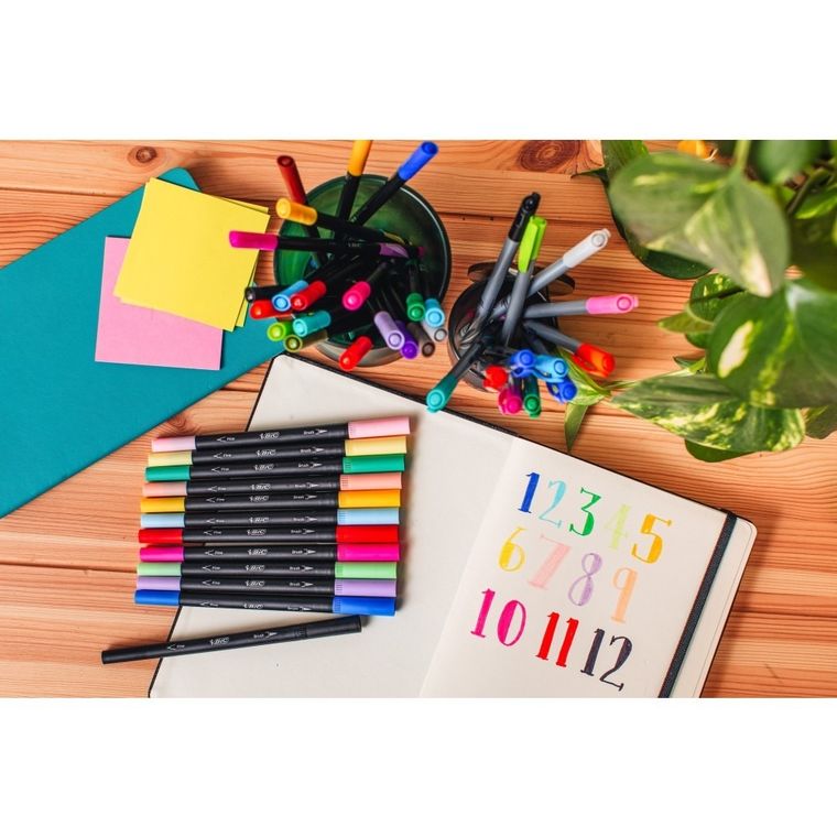 Bic, Intensity Dual Tip, marker dublu cu etui, 12 buc.