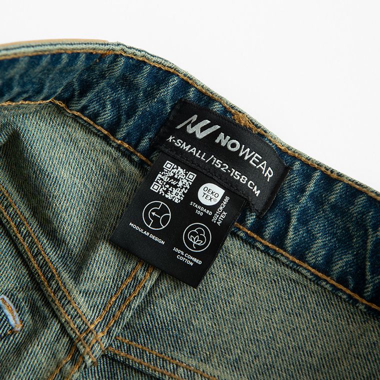 Blugi wide leg cu sectiuni detasabile unisex NOWEAR