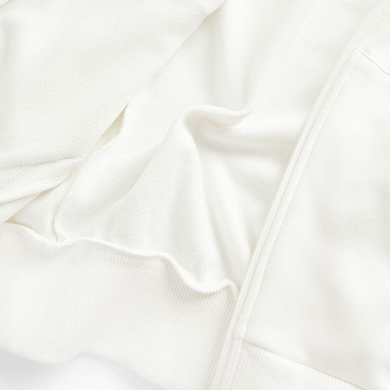 Hanorac oversize alb cu fermoar NOWEAR