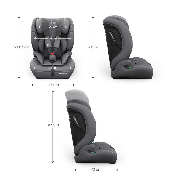 Kinderkraft, Comfort Up 2 Plus, i-Size, scaun auto, grey, 100-150 cm