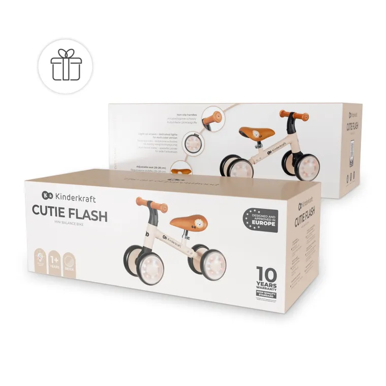 Kinderkraft, Cutie Flash, bicicleta fara pedale, beige