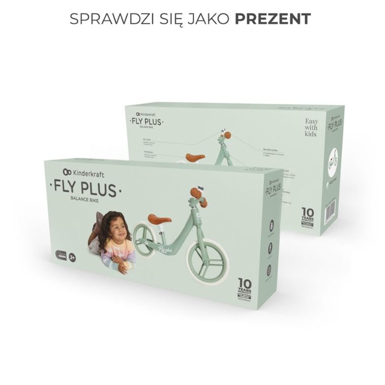 Kinderkraft, Fly Plus, bicicleta fara pedale, Fresh Mint