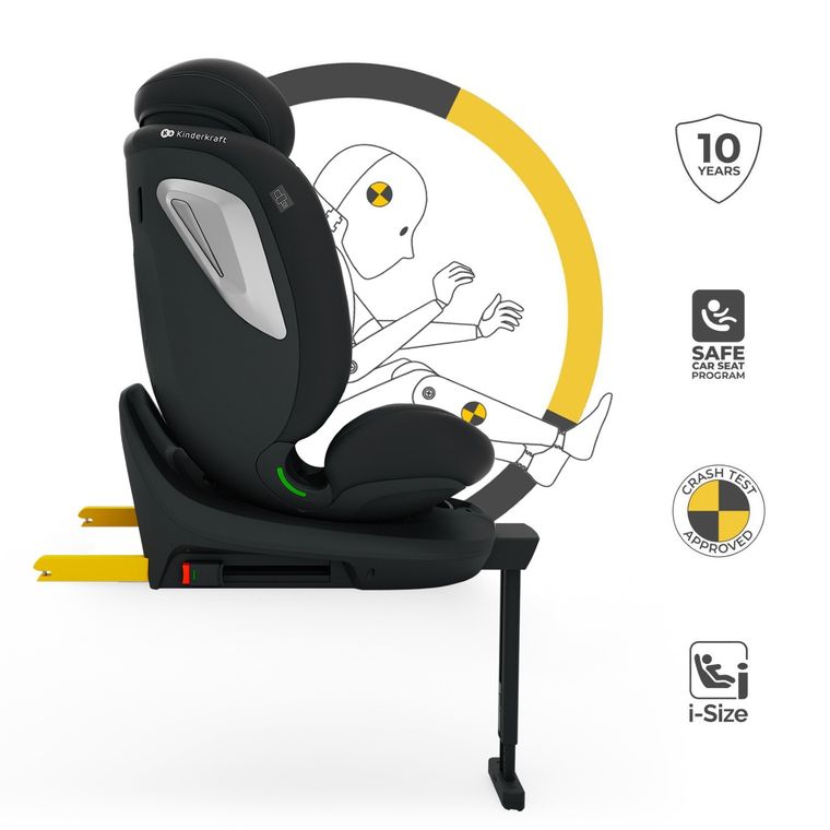Kinderkraft, I-360 2 Plus, scaun auto, i-Size, negru, 40-150 cm