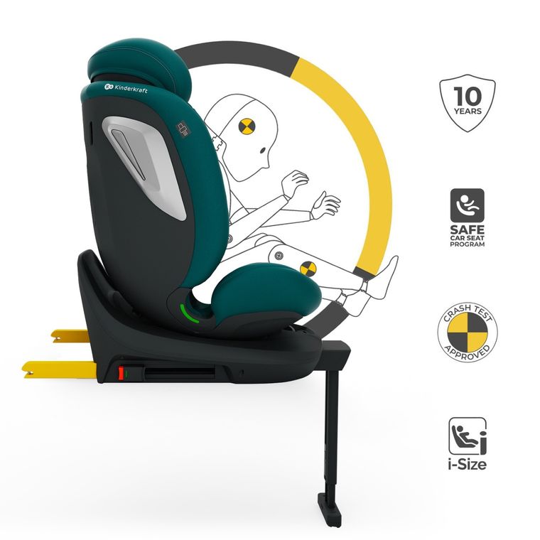 Kinderkraft, I-360 2 Plus, scaun auto, i-Size, verde, 40-150 cm