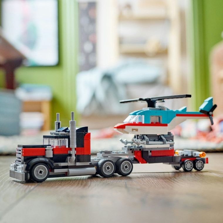LEGO Creator, Camioneta-platforma cu elicopter, 31146