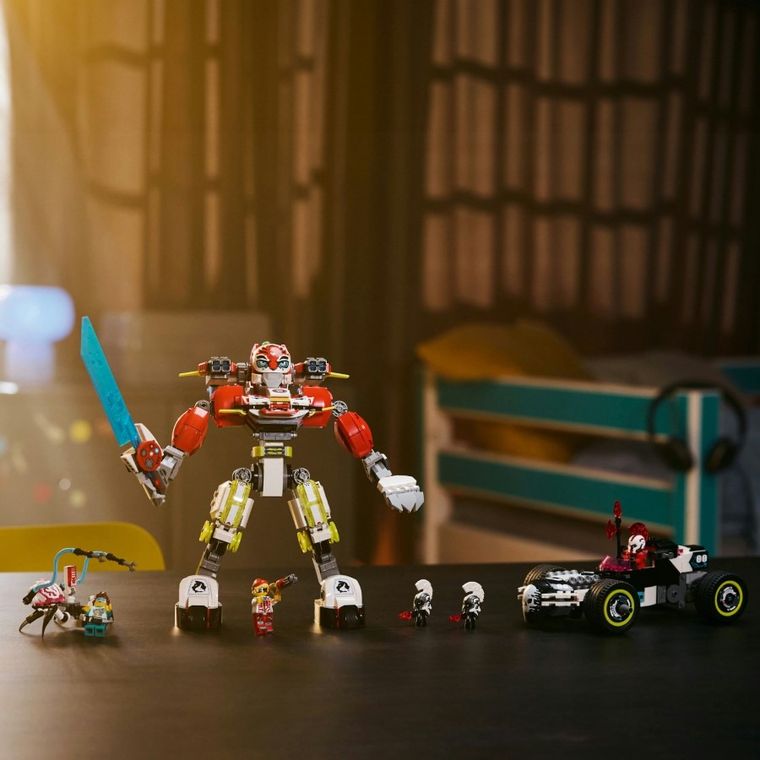 LEGO DREAMZzz, Robotul tigru al lui Cooper si masina hot rod a lui Zero, 71497