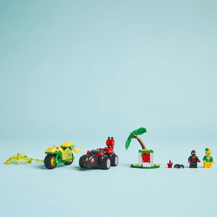LEGO Marvel, Spin si Electro intr-o urmarire cu dino-vehicule, 11198