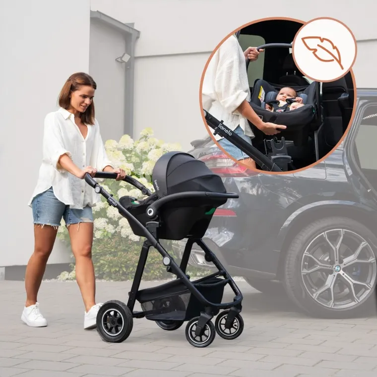 Lionelo, Astrid, i-Size, scaun auto cu baza, Beige Taupe