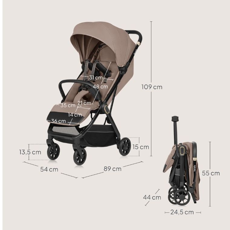 Lionelo, Bess, carucior de plimbare, Beige Sand
