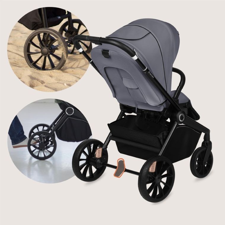 Lionelo, Mika Plus, carucior multifunctional, 3in1, Grey Stone
