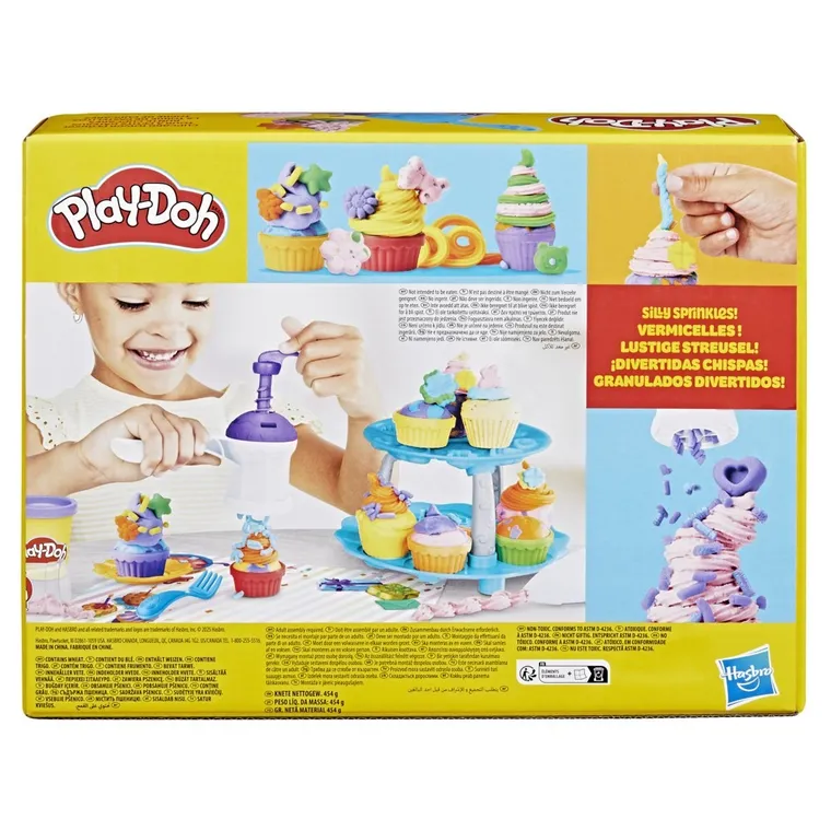Play-Doh, Cupcake Tower, set creativ, 8 cutie cu plastilina