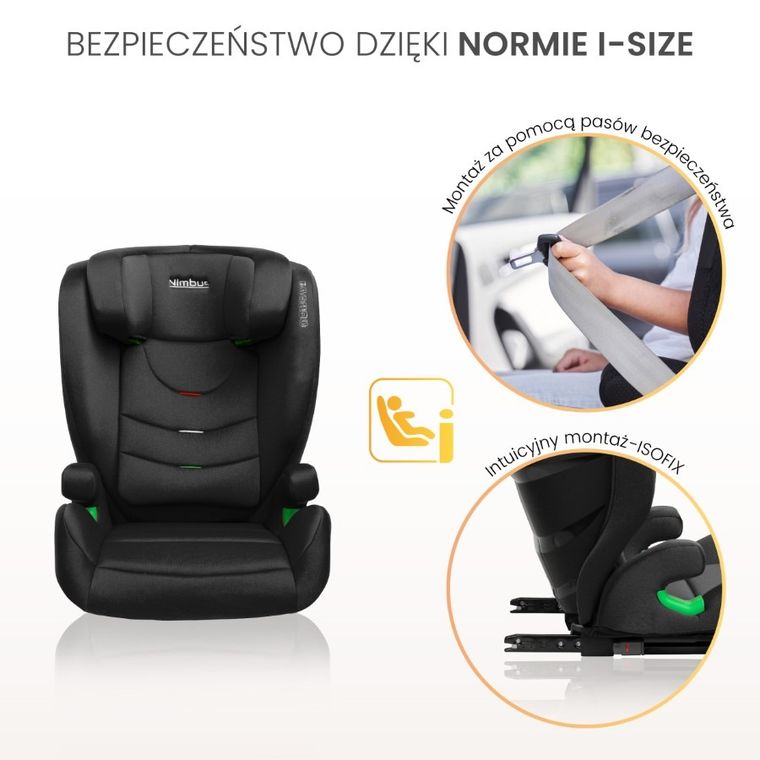 Caretero, Nimbus I-size, scaun auto, inaltator auto, verde inchis, 15-36 kg