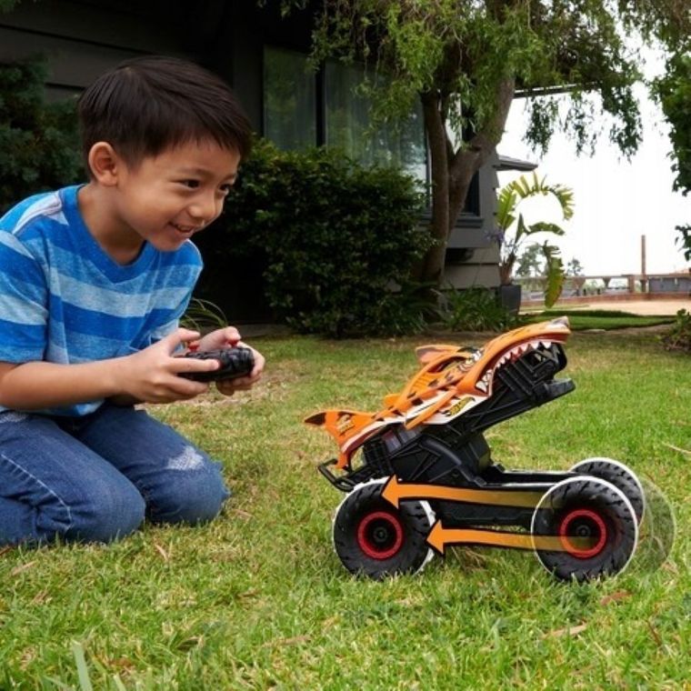 Hot Wheels, Monster Trucks Tiger Shark, masina cu telecomanda, scara 1:24