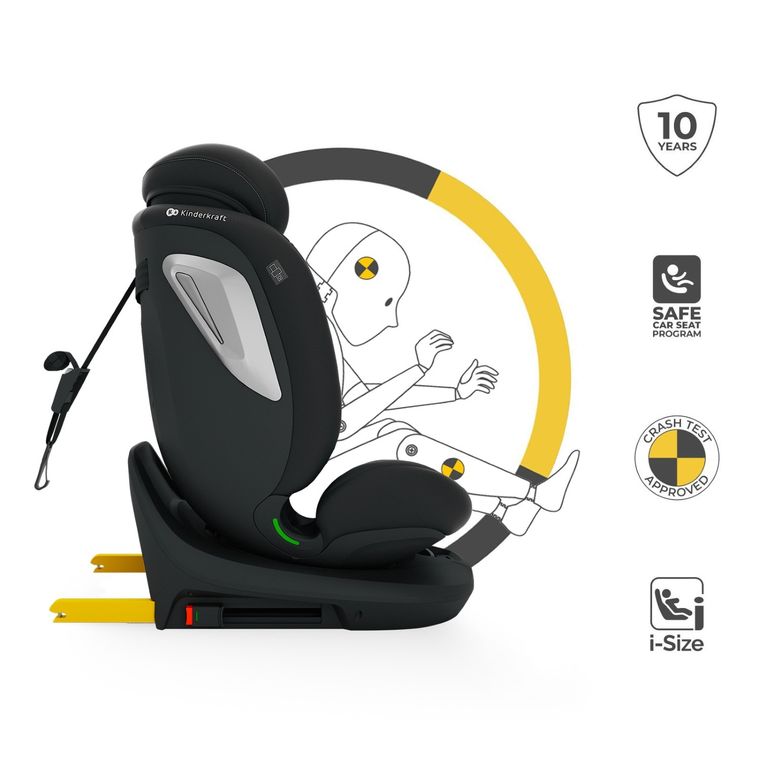 Kinderkraft, I-Grow 2 Plus, scaun auto, i-Size, negru, 40-150 cm