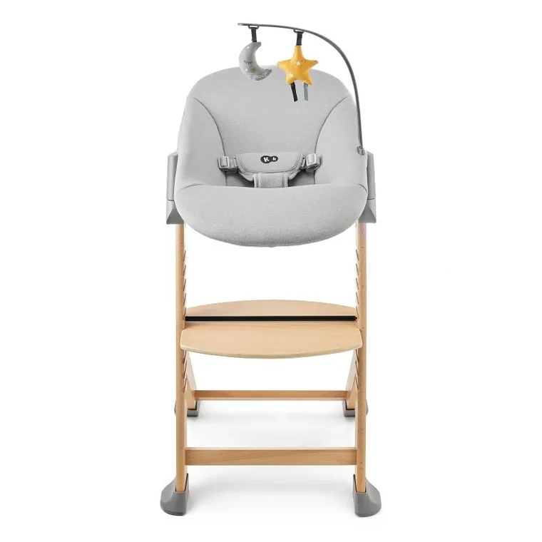 Kinderkraft, scaun de masa Enock + sezlongul Calmee, Grey