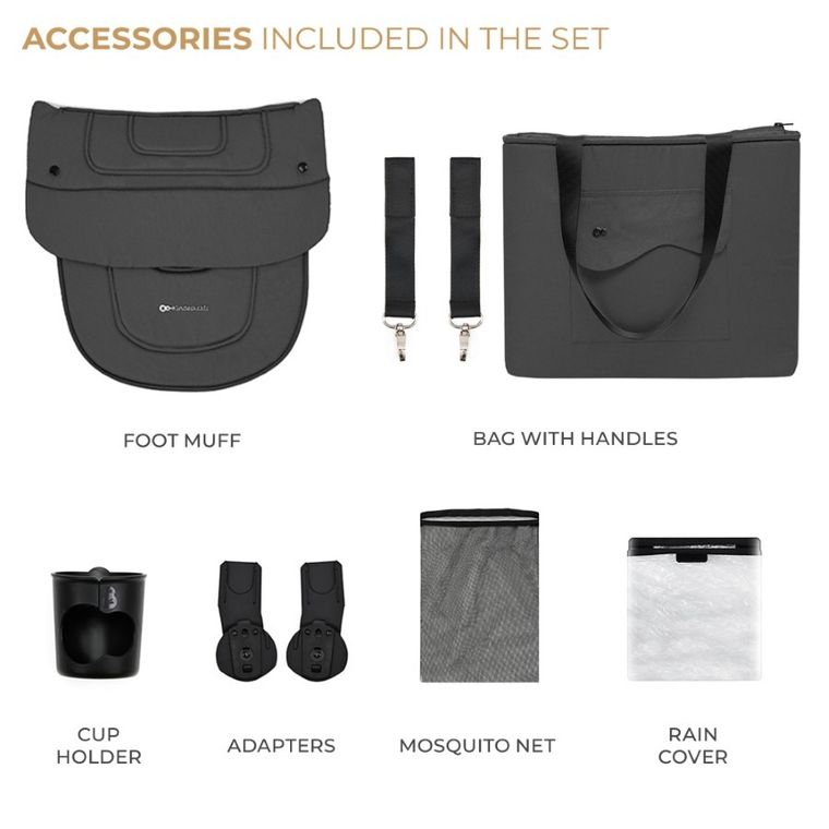 Kinderkraft, Yoxi, carucior multifunctional 2in1, Moonlight Grey