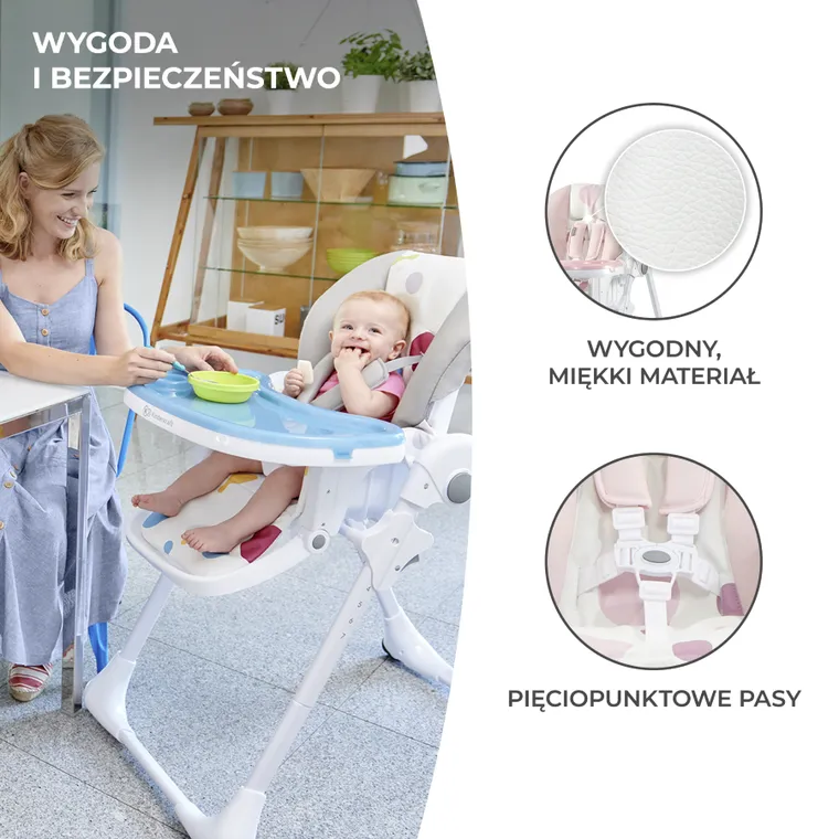 Kinderkraft, Yummy, scaun de masa, roz