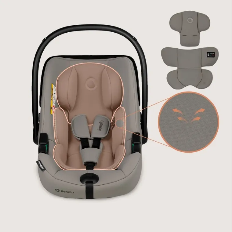 Lionelo, Astrid, i-Size, scaun auto cu baza, Beige Taupe