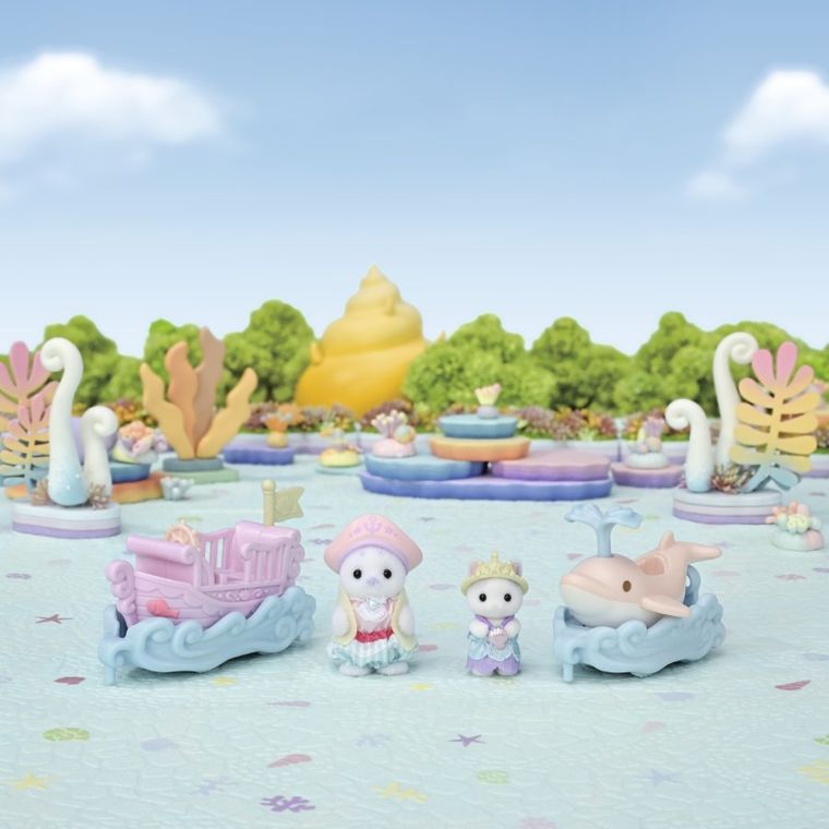 Sylvanian Families, Amusement Park Ride Set - Ride the Waves, set de joaca cu figurine, 5820