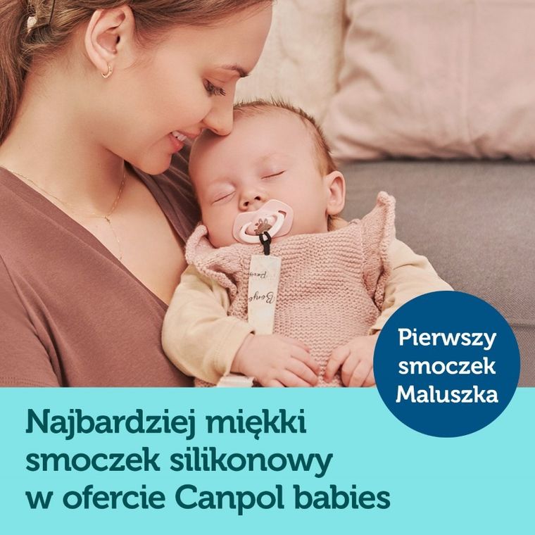 Canpol babies, Bonjour Paris, suzeta din silicon, simetrica, 6-18m, 2 buc., roz