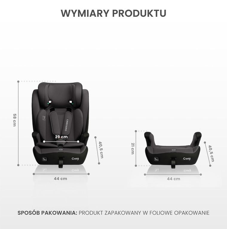 Caretero, Cosy i-Size, scaun auto, roz, 76-150 cm