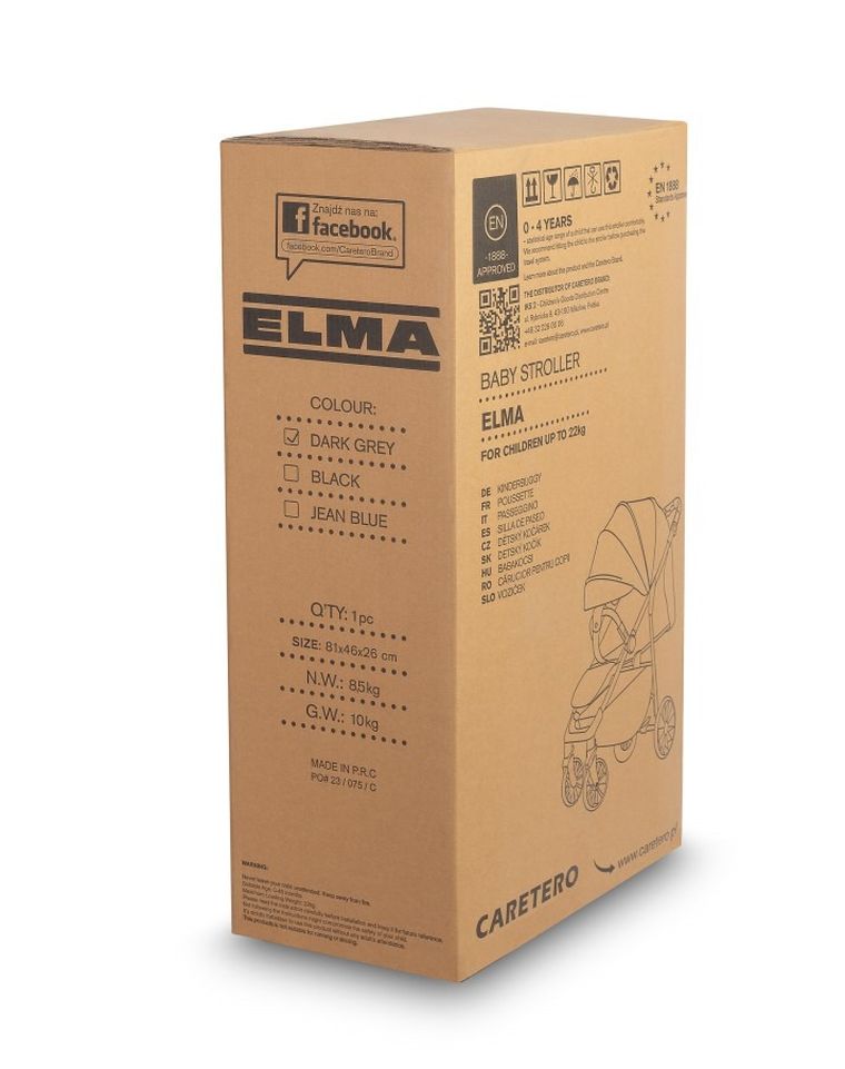 Caretero, Elma, carucior sport, Dark Grey