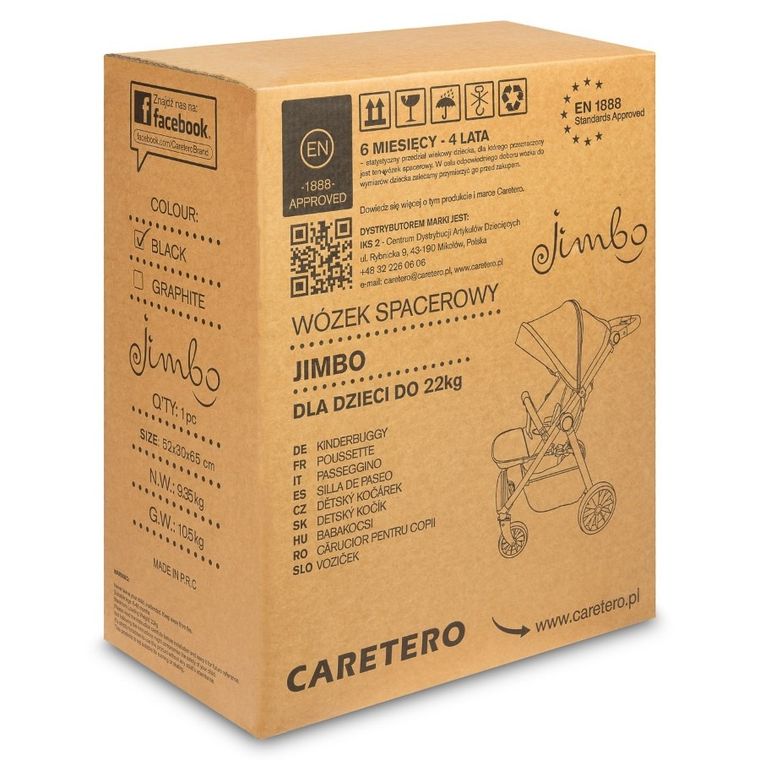 Caretero, Jimbo, carucior sport, Graphite