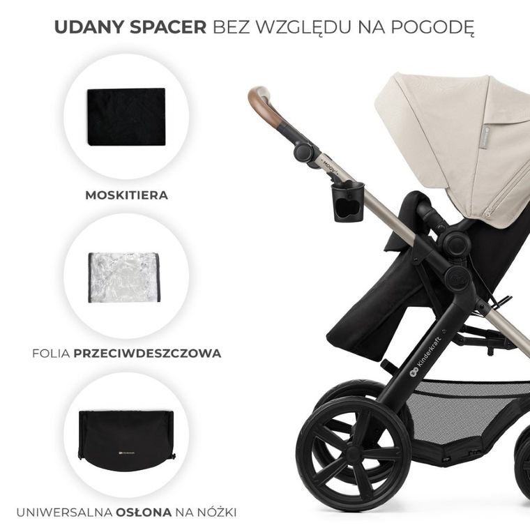Kinderkraft, Moov 2, carucior multifunctional 3in1, Moonlight Grey