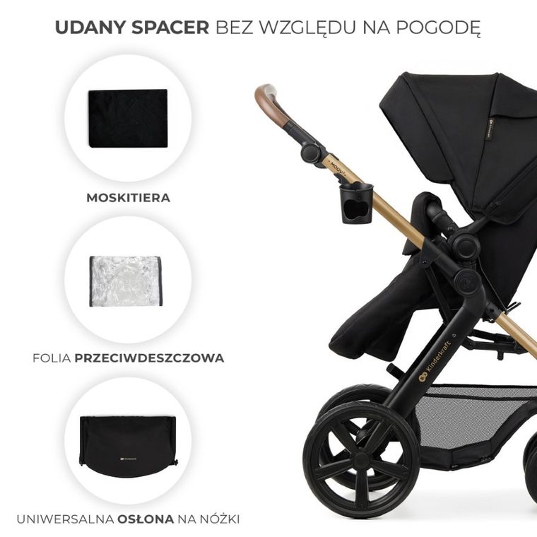 Kinderkraft, Moov 2, carucior multifunctional 3in1, Pure Black