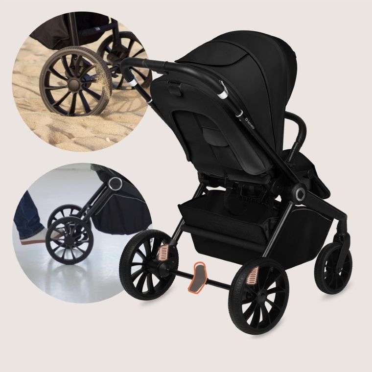 Lionelo, Mika Plus, carucior multifunctional 3in1, Black Onyx