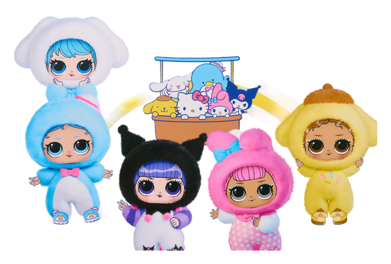 L.O.L. Surprise, Loves Hello Kitty, Reversible Plush, mini papusa intr-o cutie de plus, 1 buc.