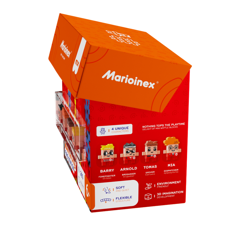 Marioinex, Mini Waffle, City, Statia de pompieri, set de constructie, 280 piese