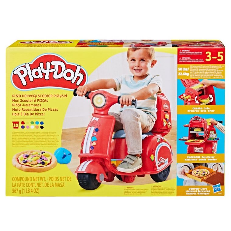 Play-Doh, Pizza delivery scooter, set creativ cu plastilina