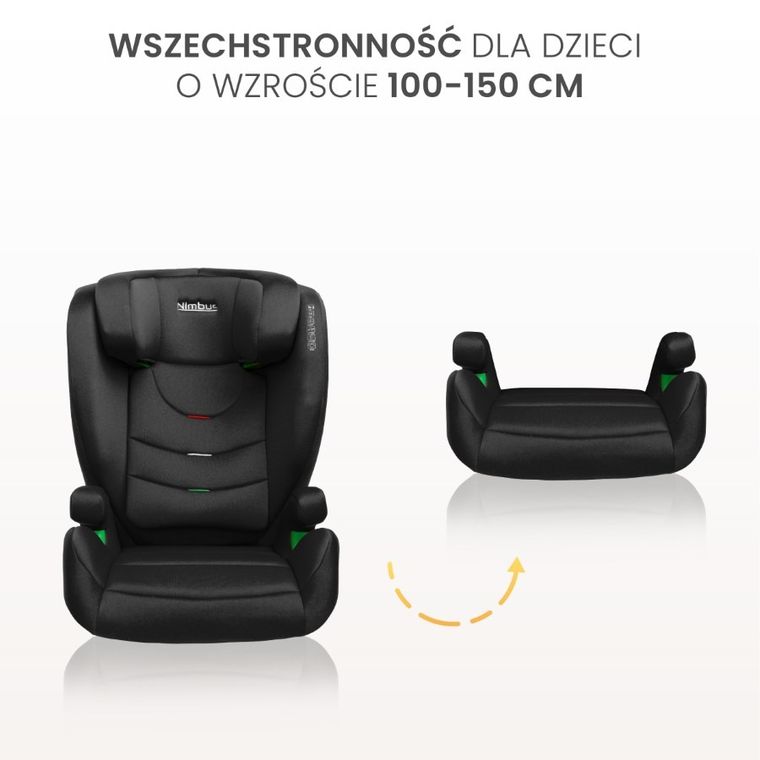 Caretero, Nimbus I-size, scaun auto, inaltator auto, verde inchis, 15-36 kg